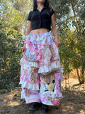 Upcycled Adjustable-Waist Ruffle Pants